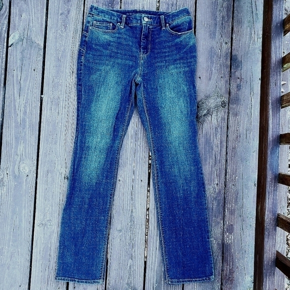 Chico's So Lifting Slim Leg Denim Blue Jeans Women's Small (4) Pants Sandblast - Picture 1 of 8